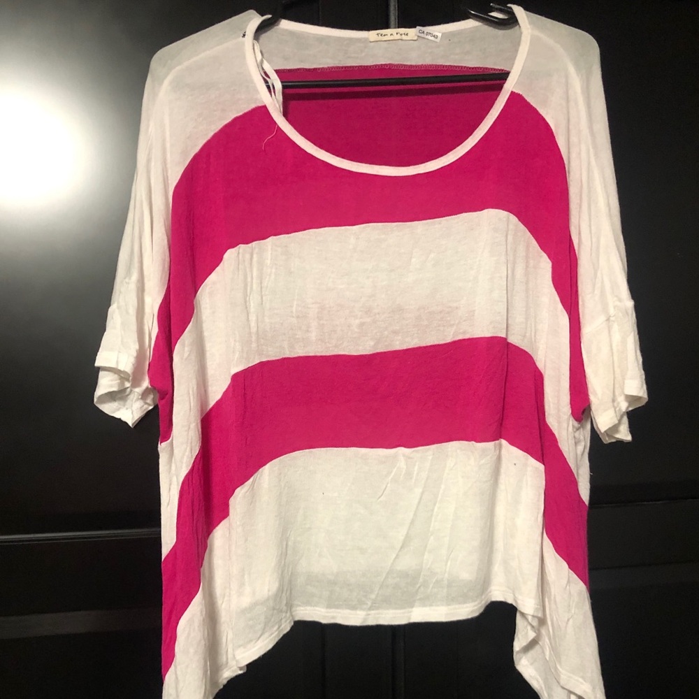 Pink and White Striped Top